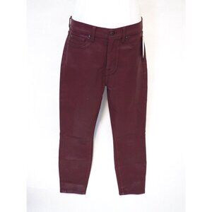 7 For All Mankind Maroon Coated Straight Leg Jeans, Size 30